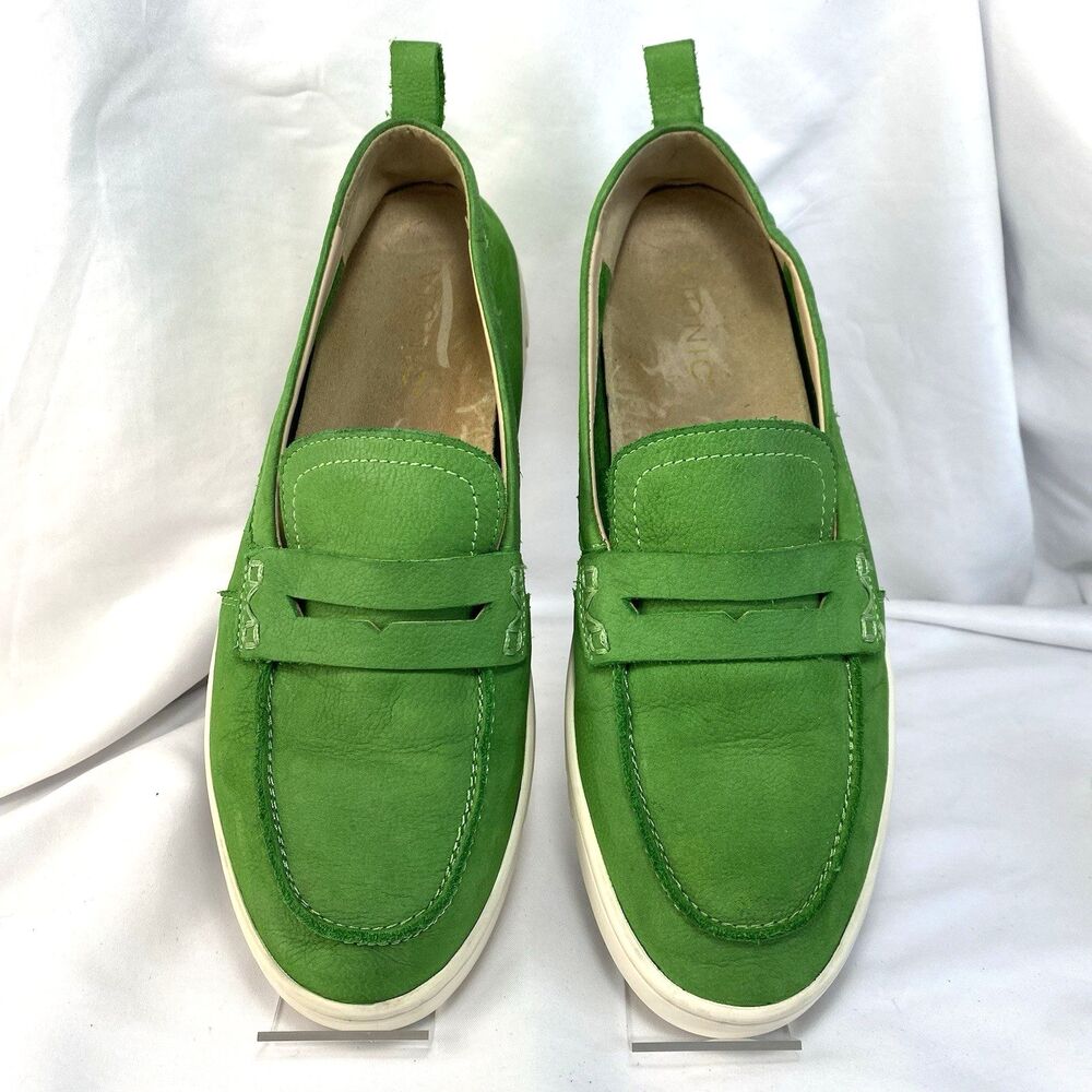 Vionic Uptown Green Leather Penny Loafers Platform Women's Size 9.5 - Picture 2 of 10